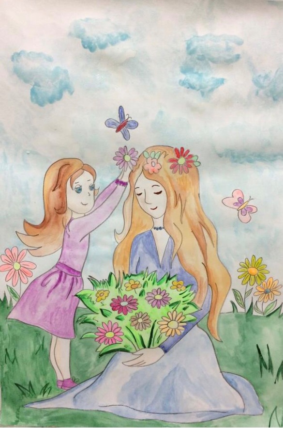 Раскраска Весенние цветы маме на 8 марта распечатать или скачать